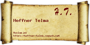 Heffner Telma névjegykártya